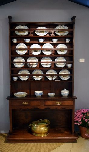 Jane Thompson Antiques - c 1780 Oak Dresser and Rack