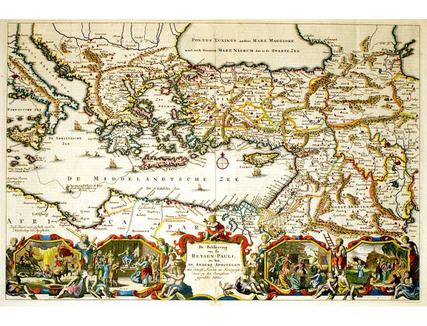 Antiques Council - M-10934: Map of the Travels of St. Paul and the Apostles