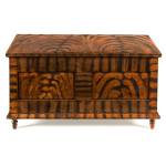 PENNSYLVANIA OR OHIO BLANKET CHEST WITH EXHUBERANT PAINT-DECORATION, ca 1830-40: Preview