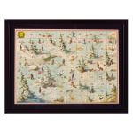 CHROMOLITHOGRAPH PRINT FOR THE BOARD GAME �SUR LA GLANCE�, WITH CHILDREN SLEDDING, 1895: Preview