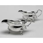 Pair of Antique George 11 Silver Sauceboats, London 1739, Thomas Farren Preview