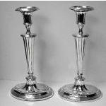 Pair of Antique Edwardian Silver Candlesticks, Birmingham 1903 by Israel Greenberg. Preview