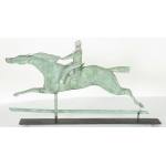 RARE FORM HORSE & JOCKEY WEATHERVANE, �HINDOO�, MAYBE CUSHING & WHITE, ca 1881: Preview