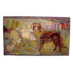 One-Of-A-Kind 19th C. Dog Hooked Rug Preview