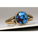 English Arts & Crafts Gold Turquoise ring, Birmingham 1906.  Preview
