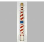 BARBER POLE WITH ACORN FINIAL, A HALF-ROUND, APPLIED COLUMN-STYLE EXAMPLE, ca 1900-1930 Preview