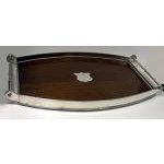 English Silver Plate and mahogany gallery Tray, hallmarked shield 1894  Preview