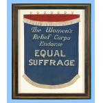 STUNNING SUFFRAGETTE BANNER, ca 1890-1920, CARRIED BY THE WOMENS RELIEF CORPS: Preview