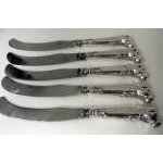 Storr & Mortimer Rare set of 5 silver dog handled Knives, London 1839  Preview