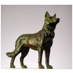 French Art Deco spelter Alsatian Dog and Marble sculpture, C.1930 Preview