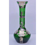 Fine American Art Nouveau 999 fine Silver overlay Glass Vase, Alvin Corp, C.1900. Preview