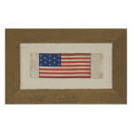 PATRIOTIC RIBBON WITH 13 STAR FLAG IN THE 3-2-3-2-3 PATTERN, 1865-1890: Preview