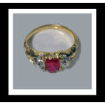 Fine Antique Ruby and Diamond 18K Ring, English C.1875. Preview