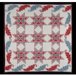 RARE PATRIOTIC QUILT IN THE STAR SPANGLED BANNER PATTERN, ca 1876: Preview