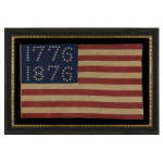 CENTENNIAL CELEBRATION FLAG WITH 10-POINTED STARS THAT SPELL �1776 � 1876�, ONE OF THE MOST GRAPHIC OF ALL EARLY EXAMPLES: Preview