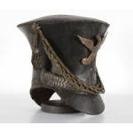 AMERICAN MILITARY BELL CROWN SHAKO OR "TAR BUCKET" CAP, 1821-1830, FOUND IN A HOUSE IN CHAMBERSBURG, PENNSYLVANIA: Preview