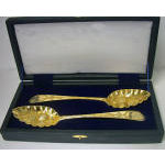 Scottish Georgian Silver Gilt Berry Spoons, Edinburgh 1799 by R.W  Preview
