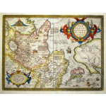 M-12076 - Ortelius map of Russia, Japan and ''America or the New World Land'' c. 1598 Preview