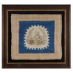 EXTREMELY RARE PORTRAIT STYLE BANDANNA, MADE FOR THE 1848 PRESIDENTIAL CAMPAIGN OF ZACHARY TAYLOR, THE ONLY SURVIVING TEXTILE IN THIS STYLE AND THE PLATE EXAMPLE FROM THE BOOK "THREADS OF HISTORY": Preview