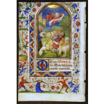 IM-10266 - Book of Hours Leaf with miniature painting of the Annunciation to the Shepherds Preview
