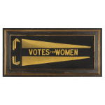TRIANGULAR FELT WOMEN'S SUFFRAGETTE PENNANT WITH APPLIED LETTERS, CA 1910-1920: Preview