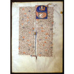 IM-3614 - Medieval Bible Leaf with miniature of Jonah in the Whale and Christ in Magesty Preview