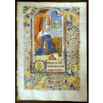 IM-10199 - Book of Hours Leaf, c. 1450-70 with miniature painting of David in Prayer Preview
