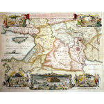 M-12321 - Map of the Holy Land c. 1686 with 5 large vignettes Preview
