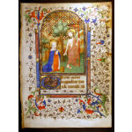 IM-10511 - Book of Hours leaf, c. 1420-30 with miniature of Christ and Mary Magdalene Preview