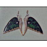 Pair of fine carved jade and diamond, 18K butterfly Earrings  Preview