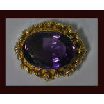 Antique Amethyst 15K large  Brooch, England C.1850  Preview
