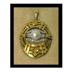 Signed 18K Platinum Pearl Diamond Pendant, Hugo Stromdahl Sweden C.1930 Preview