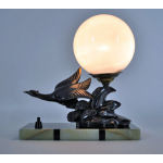 Art Deco Heron Lamp France C.1930, signed Limousin.  Preview