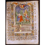 IM-11327 - Medieval Book of Hours Leaf - Annunciation to the Shepherds - circa 1420 Preview