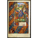 IM-11332:  Medieval Book of Hours Leaf - The Flight into Egypt - c 1470 Preview
