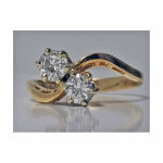 Antique Diamond 14K twist design Ring, C.1920. Preview