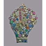 Dorrie Nossiter Arts and Crafts Jardiniere Gemstone and Gold Brooch Pendant, C.1930 Preview