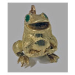 18K yellow gold and emerald frog Pendant, 20th century Preview