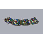 Oystein Balle Norway vintage Sterling vermeil and Enamel abstract Bracelet, C.1950 Preview