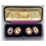 Pair of Georgian Ruby Moss Agate Cufflinks in gold, English C.1800 Preview