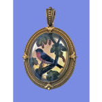 Very Fine Gold Reverse Intaglio Painted Crystal Pendant, C.1870 Preview