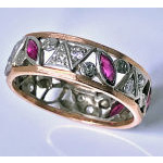 1920's Ruby and Diamond 14K pink and white gold Ring Preview