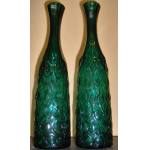Pair of Green Mold Blown and Cut Table Bottles Preview