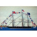 A Large British Sailor's woolwork picture-woolie of a Fully Dressed Ship, Circa 1870. Preview
