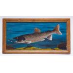 FOLK PAINTING OF A LAKE TROUT TROPHY FISH BY L.A. TIRRELL Preview