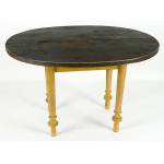 LARGE SCALE MAINE TAVERN TABLE WITH CHROME YELLOW BASE AND BLACK, TWO-BOARD TOP  Preview