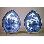 A Pair of Chinese Export Blue & White Leaf-shaped Dishes Preview