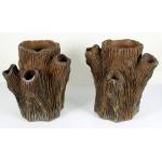 HUGE, MAGNIFICENT PAIR OF AMERICAN SEWER TILE PLANTERS IN THE FORM OF TREE TRUNKS: Preview