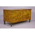 LANCASTER COUNTY PENN. BLANKET CHEST, CHROME YELLOW WITH SMOKE DECORATION  Preview