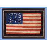 CENTENNIAL EXPOSITION PARADE FLAG WITH 10-POINTED STARS THAT SPELL �1776 � 1876�, ONE OF THE MOST GRAPHIC OF ALL EARLY EXAMPLES: Preview